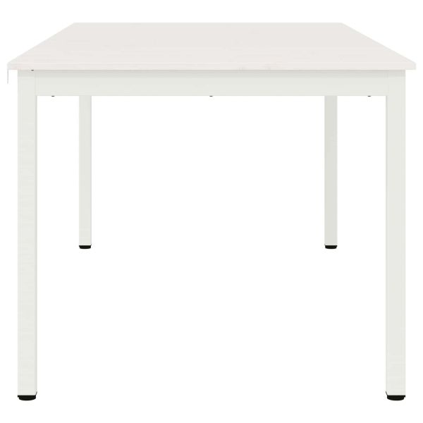 Трапезна маса Бяло 180 x 90 x 75 cm Солидно борово дърво