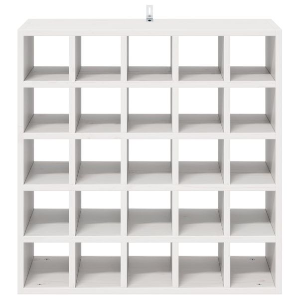 Винен рафт 2 pcs Бяло 56 x 25 x 56 cm Солидно борово дърво