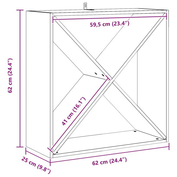 Винен рафт 2 pcs Бяло 62 x 25 x 62 cm Солидно борово дърво