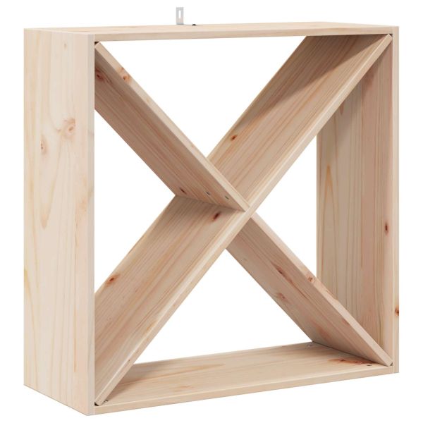 Винен рафт 4 pcs Естествен 62 x 25 x 62 cm Солидно борово дърво