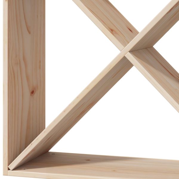 Винен рафт 4 pcs Естествен 62 x 25 x 62 cm Солидно борово дърво