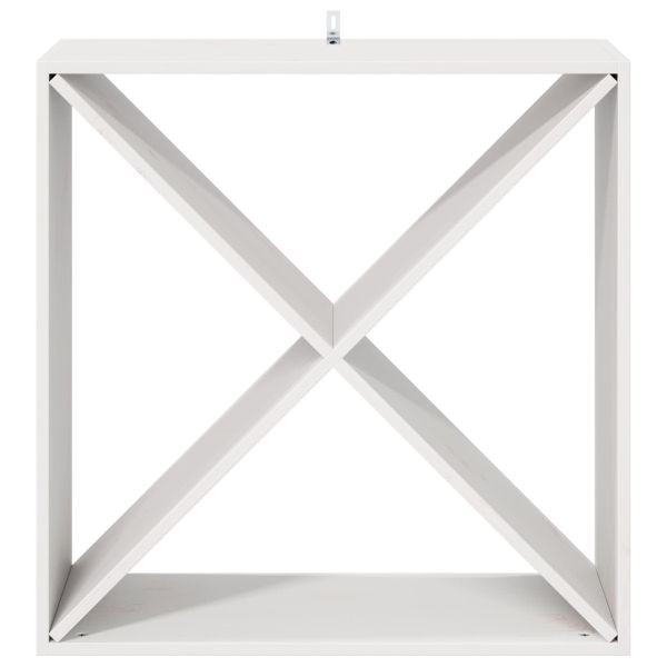 Винен рафт 4 pcs Бяло 62 x 25 x 62 cm Солидно борово дърво