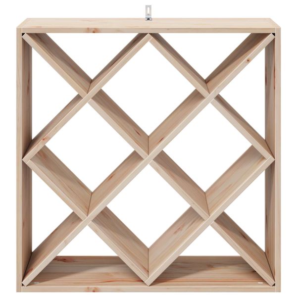 Винен рафт 2 pcs Естествен 62 x 25 x 62 cm Солидно борово дърво