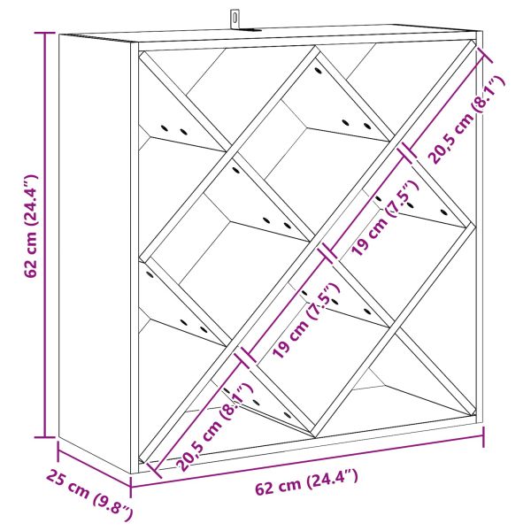 Винен рафт 2 pcs Естествен 62 x 25 x 62 cm Солидно борово дърво