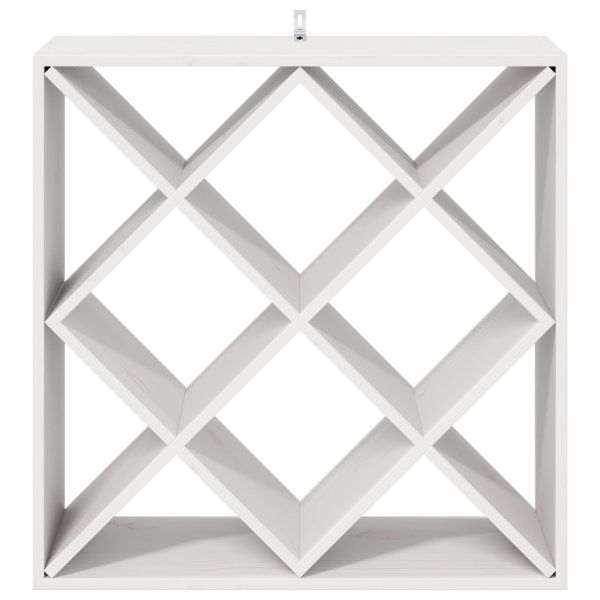 Винен рафт 2 pcs Бяло 62 x 25 x 62 cm Солидно борово дърво