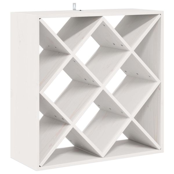 Винен рафт 2 pcs Бяло 62 x 25 x 62 cm Солидно борово дърво