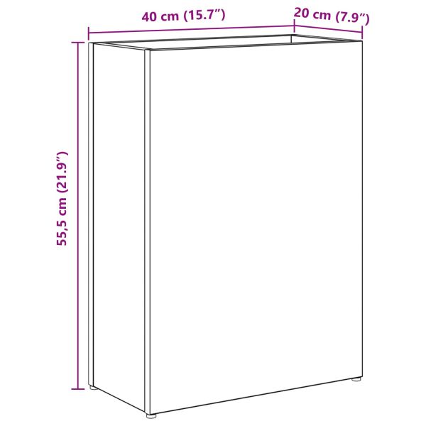 Стойка за чадър със съхранение Циментено сиво 40 x 20 x 55,5 см