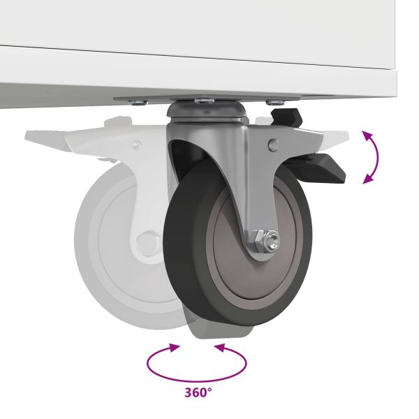 Голф шкаф с колело Едноцветен Бяло 65 x 45 x 98 см
