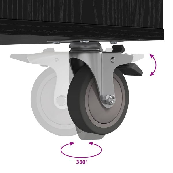 Голф шкаф с колело Едноцветен Черния дъб 65 x 45 x 98 см