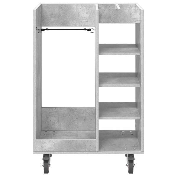 Голф шкаф с колело Едноцветен Циментено сиво 65 x 45 x 98 см