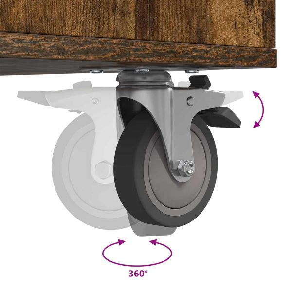Голф шкаф с колело Едноцветен Димян дъб 65 x 45 x 98 см