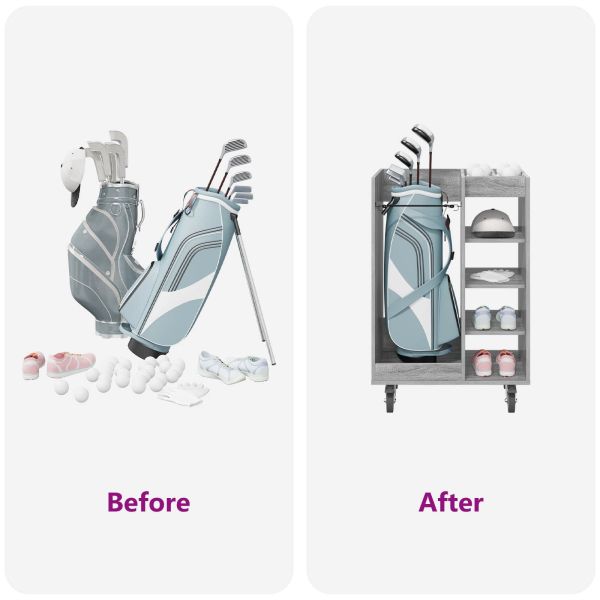 Голф шкаф с колело Едноцветен Сив Сонома 65 x 45 x 98 см