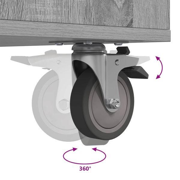 Голф шкаф с колело Едноцветен Сив Сонома 65 x 45 x 98 см