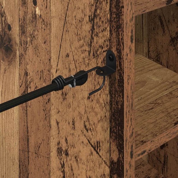 Голф шкаф с колело Едноцветен Старо дърво 65 x 45 x 98 см