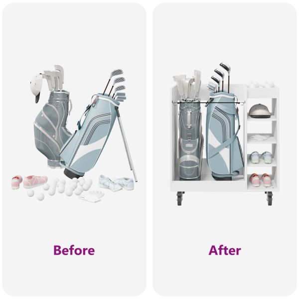 Голф шкаф с колело Едноцветен Бяло 90 x 45 x 98 см