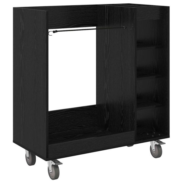 Голф шкаф с колело Едноцветен Черния дъб 90 x 45 x 98 см