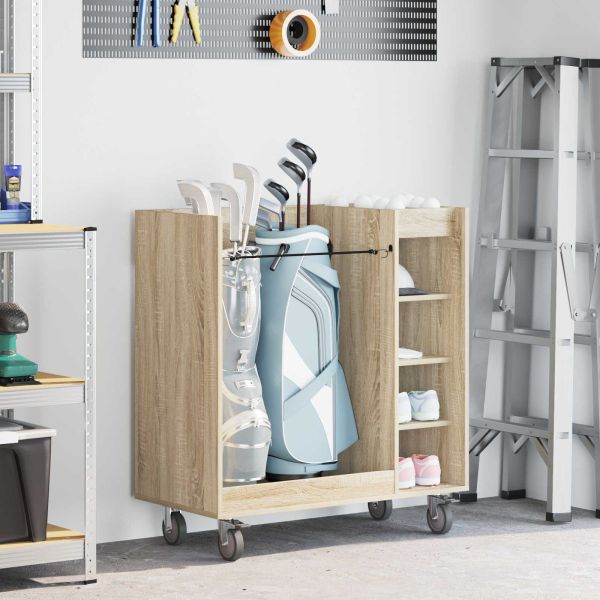 Голф шкаф с колело Едноцветен Сонома дъб 90 x 45 x 98 см