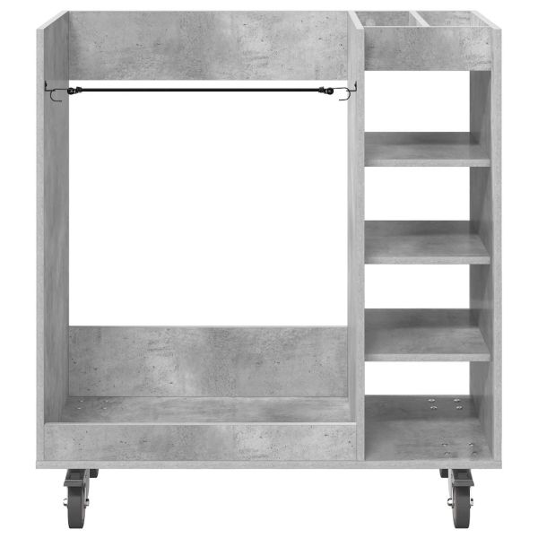 Голф шкаф с колело Едноцветен Циментено сиво 90 x 45 x 98 см