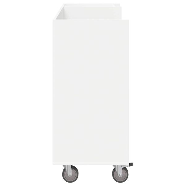 Голф шкаф с колело Едноцветен Бяло 120 x 45 x 98 см