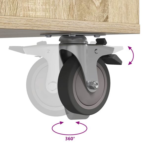 Голф шкаф с колело Едноцветен Сонома дъб 120 x 45 x 98 см