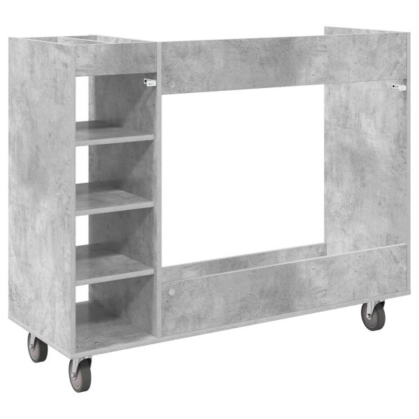 Голф шкаф с колело Едноцветен Циментено сиво 120 x 45 x 98 см