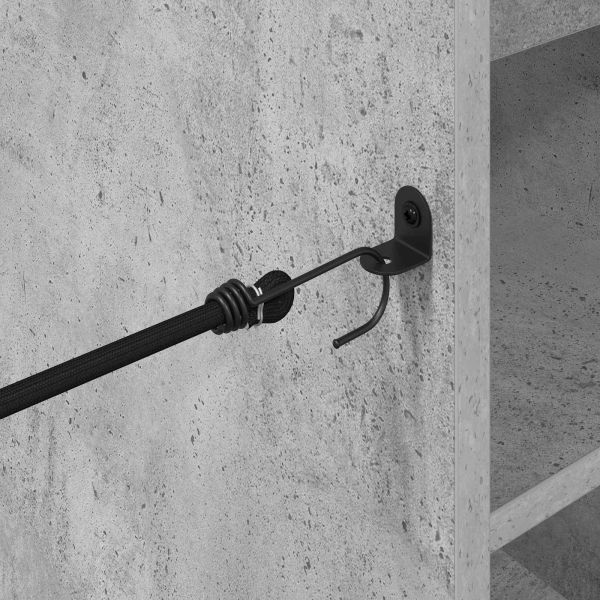 Голф шкаф с колело Едноцветен Циментено сиво 120 x 45 x 98 см