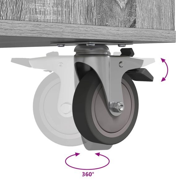 Голф шкаф с колело Едноцветен Сив Сонома 120 x 45 x 98 см