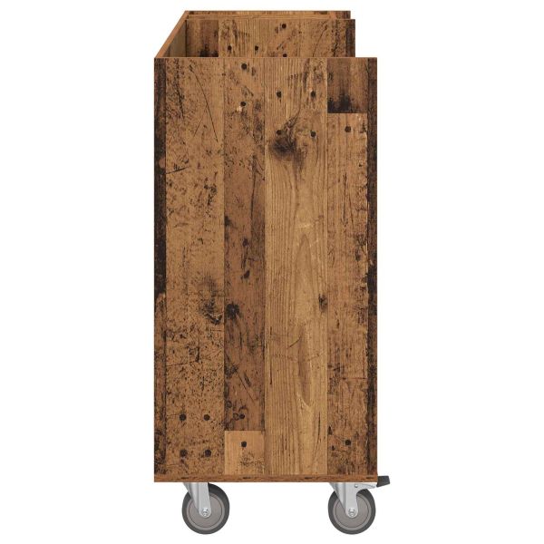 Голф шкаф с колело Едноцветен Старо дърво 120 x 45 x 98 см