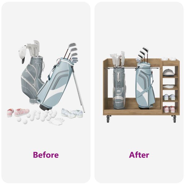 Голф шкаф с колело Едноцветен Дъб 120 x 45 x 98 см