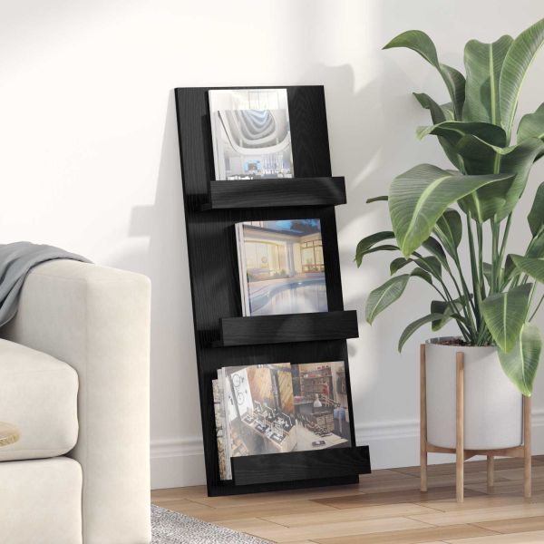 Етажерка за списания с рафт Черния дъб 43 x 11 x 102 см