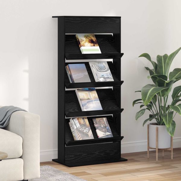 Етажерка за списания с рафт Черния дъб 70 x 41 x 156 см