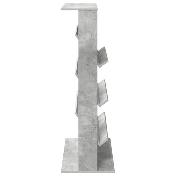 Етажерка за списания с рафт Циментено сиво 70 x 41 x 126 см