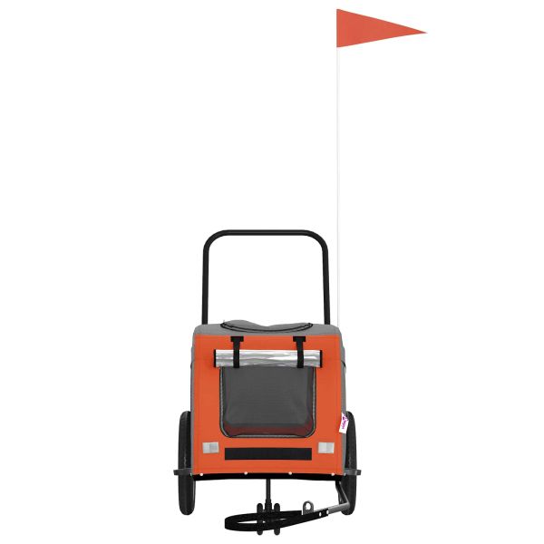 Ремарке за велосипед за домашни любимци Оранжево и сиво