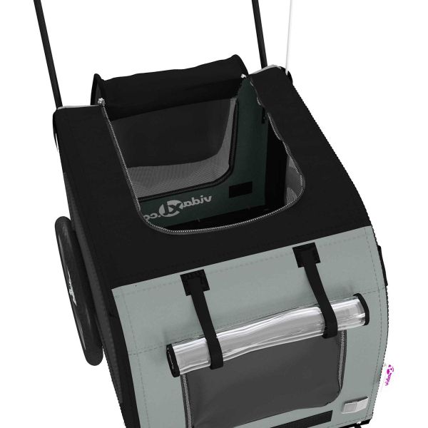 Ремарке за велосипед за домашни любимци Сив и черен