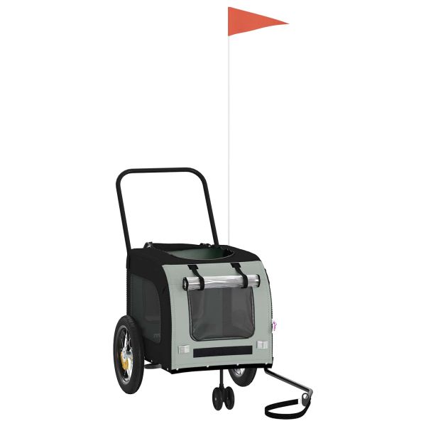 Ремарке за велосипед за домашни любимци Сив и черен