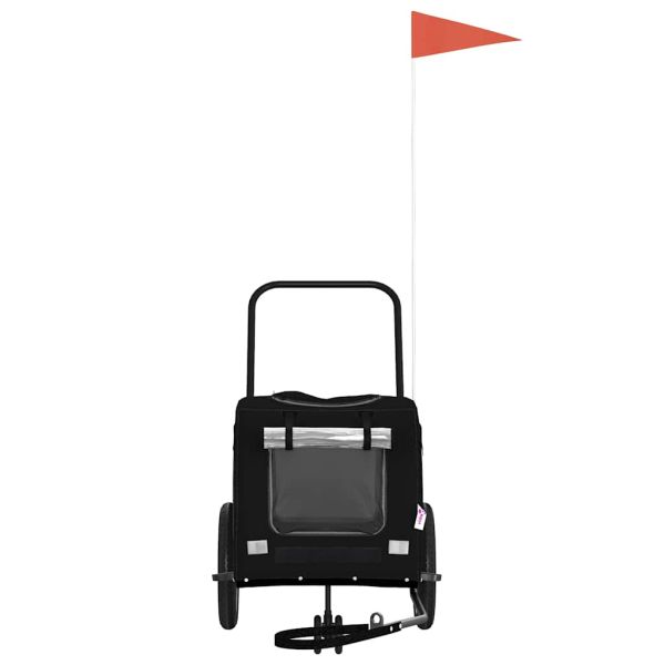 Ремарке за велосипед за домашни любимци със съхранение Черно