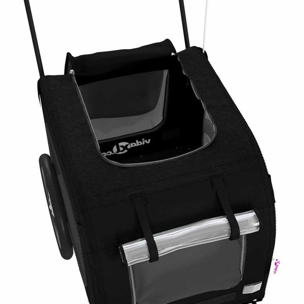 Ремарке за велосипед за домашни любимци със съхранение Черно