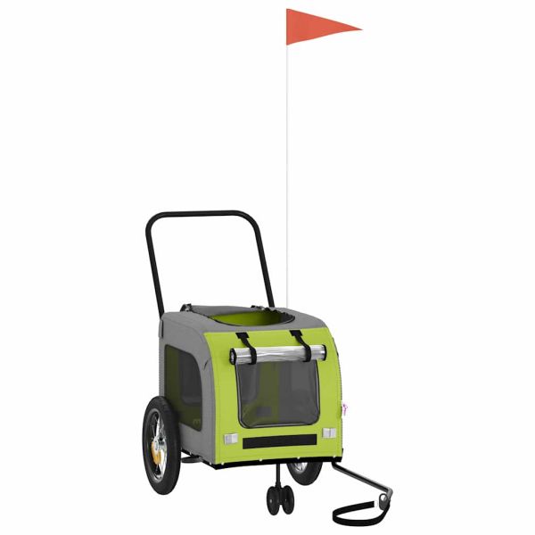 Ремарке за велосипед за домашни любимци Зелен и сив