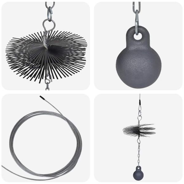 Кръгла четка за почистване на комин, диаметър 25 см