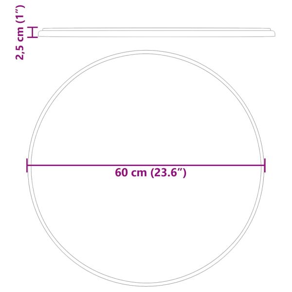 Плот за маса, черен, Ø60x2,5 см, мрамор