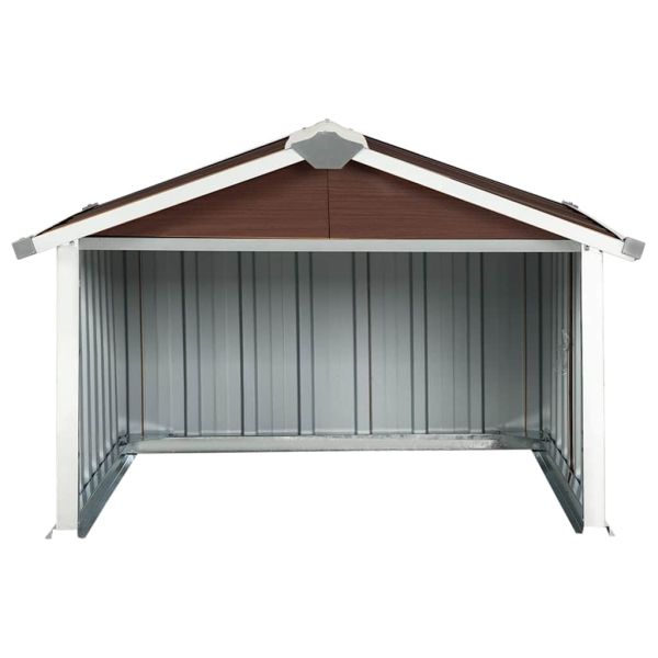 Навес за косачка робот, 92x97x63 см, поцинкована стомана, кафяв
