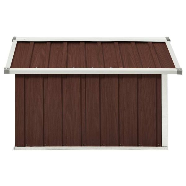 Навес за косачка робот, 92x97x63 см, поцинкована стомана, кафяв