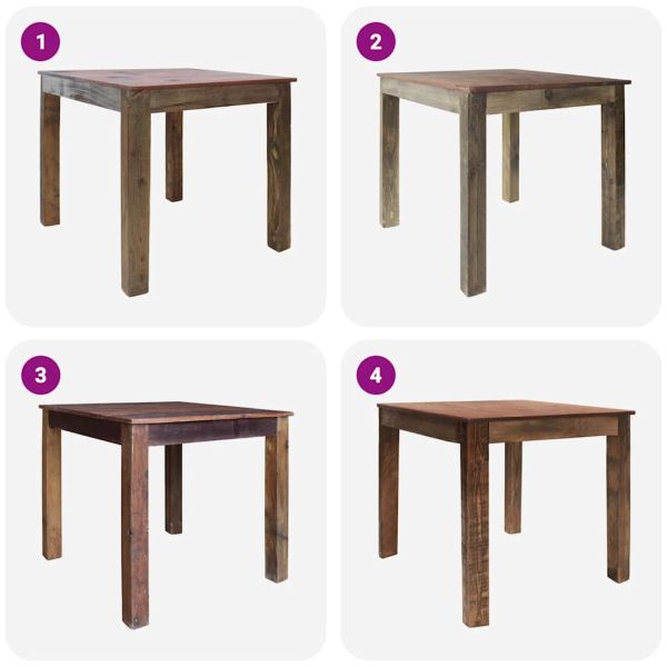 Трапезна маса, смесена регенерирана дървесина, 82x80x76 cм