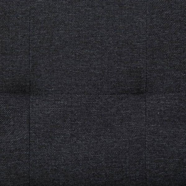 Разтегателен диван с две възглавници, тъмносив, полиестер