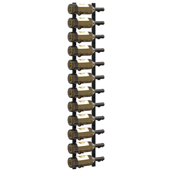 Стойки за вино за 12 бутилки стенен монтаж 2 бр черни желязо
