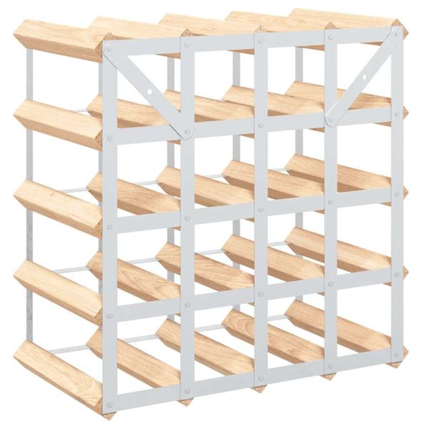 Стойка за вино за 20 бутилки, масивна борова дървесина