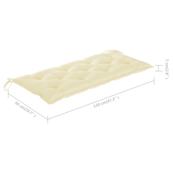 Градинска пейка с възглавница, 120 см, бамбук