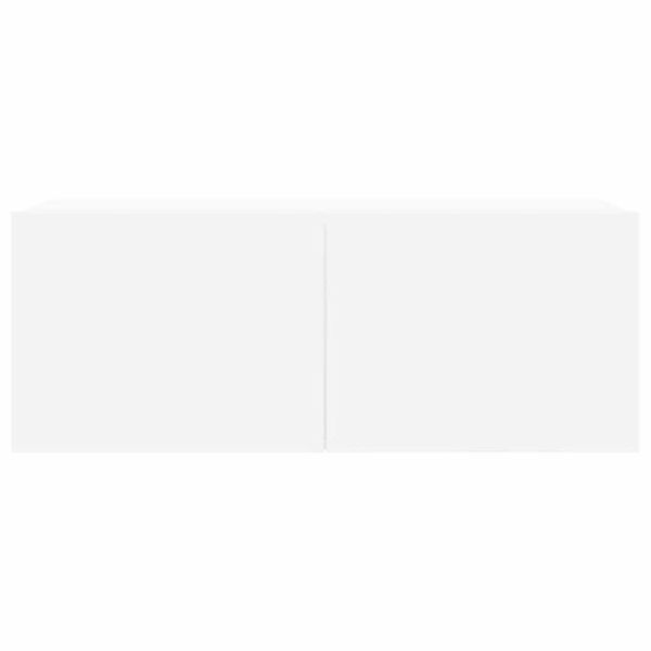 Комплект ТВ шкафове от 8 части, бял, инженерно дърво