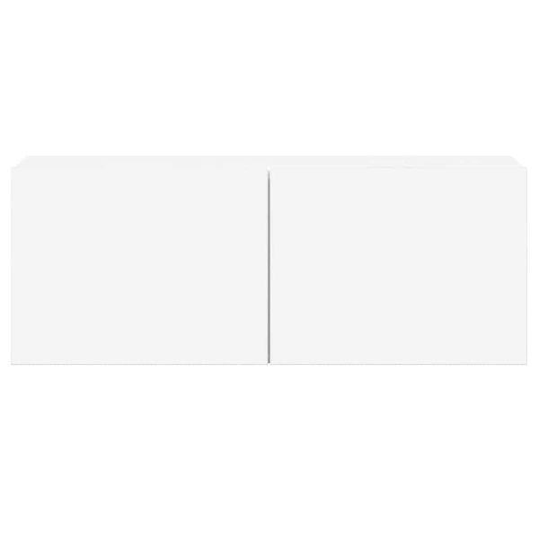 Комплект ТВ шкафове от 5 части, бял, инженерно дърво