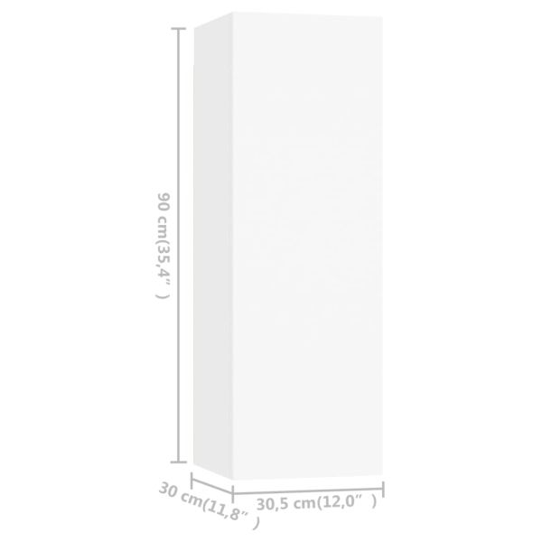 Комплект ТВ шкафове от 4 части, бял, инженерно дърво